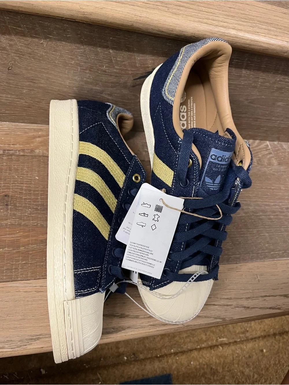 Adidas Originals Superstar 82 Sneakers Blue Denim Men's Size 8us JH5577
